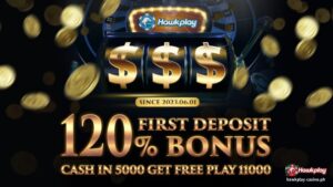 Hawkplay - 120% na Bonus sa unang deposit